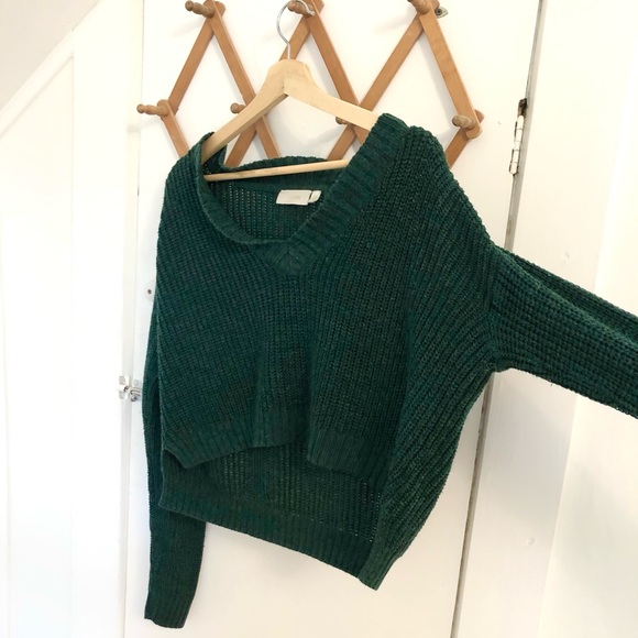 CLOTH. Dark Green Knit Crop - Picture 3 of 4